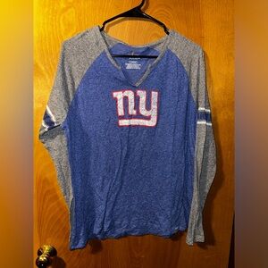 Majestic NFL Women’s New York Giants V neck long Sleeve football shirt